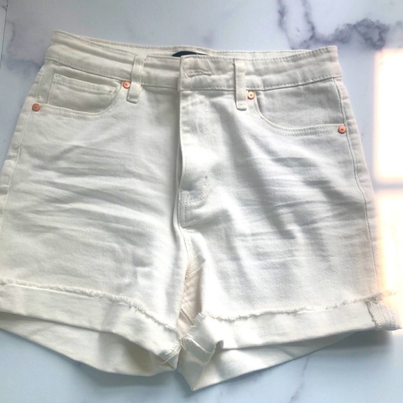 Sanctuary Denim Sidewalk Shorts White Cutoffs Size 27 - Picture 9 of 12